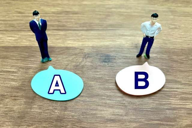 比較をイメージしたAとBの文字
