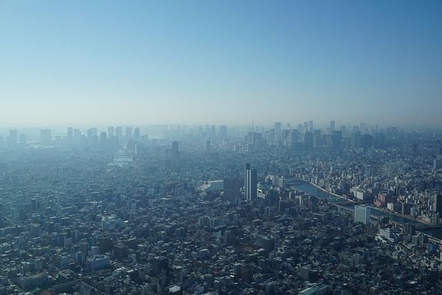東京の空撮 上空から撮影した東京